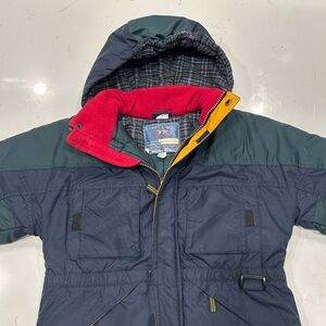 Kids Navy Hooded Jacket with Red Lining